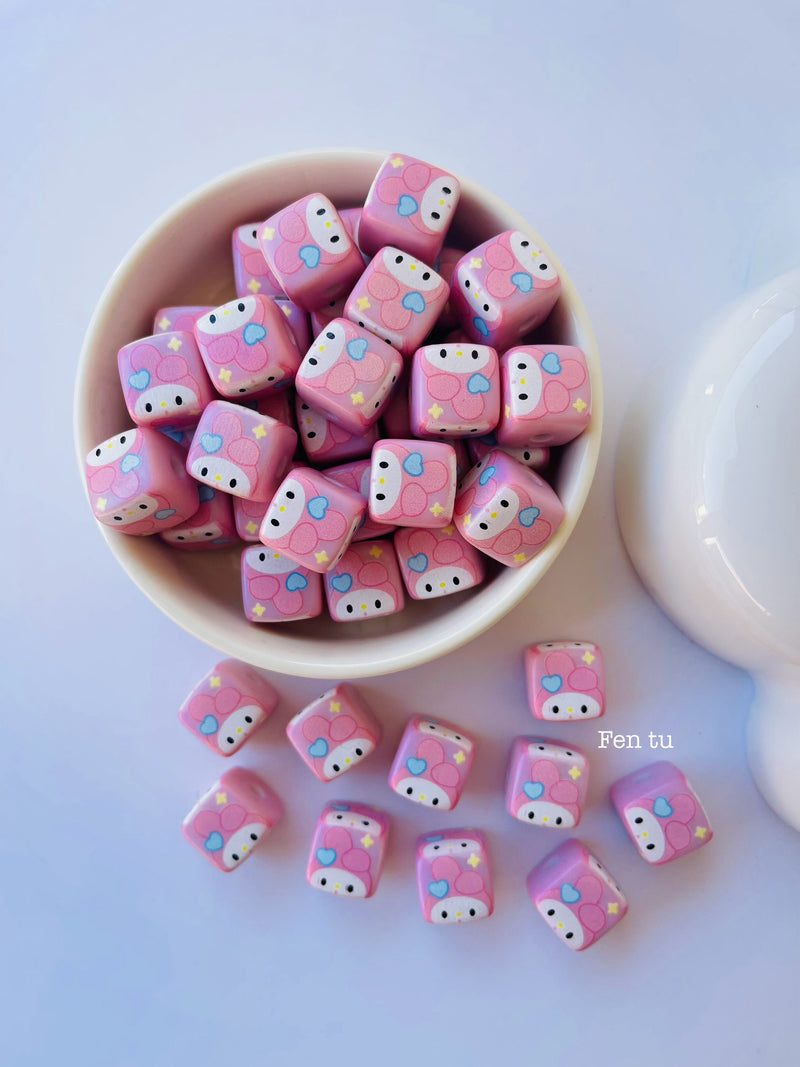 Fashion cartoon square beads 10Pcs/set